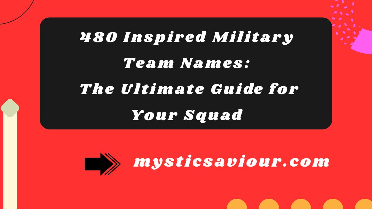 480 Inspired Military Team Names: The Ultimate Guide for Your Squad